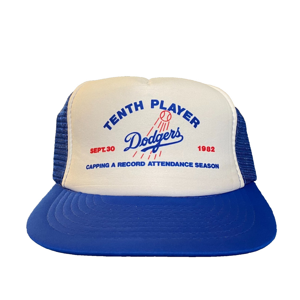 Vtg Los Angeles Dodgers 1982 SGA Baseball Snapback Cap Trucker Hat Tenth Player
